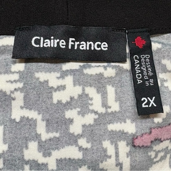 NWOT, Claire France, Soft and Flowy Plus Size Blouse, 2X, Black, Red, White - Picture 4 of 8